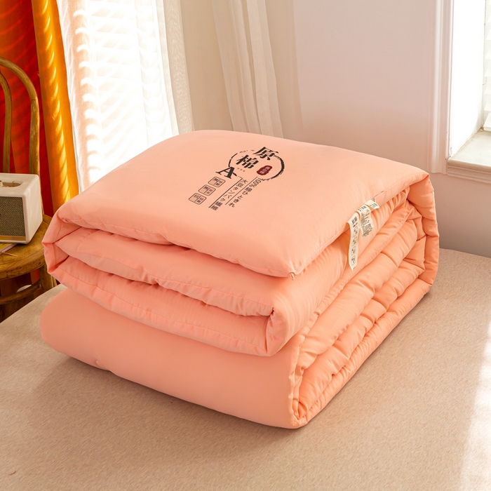 91家纺网 家纺一手货源 找家纺 居易简  2025新款供直播水洗棉大豆纤维春秋被夏被子被芯 粉色
