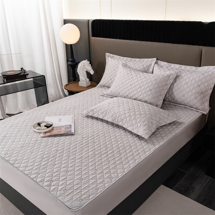 91家纺网 家纺一手货源 找家纺 OL家纺 2024新款单品天丝纯色床笠 浅灰