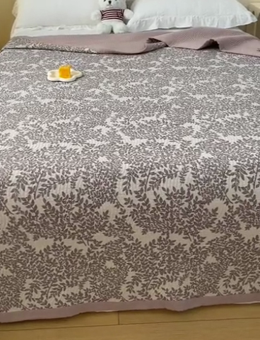 91家纺网 家纺一手货源 找家纺 OL家纺 2024新款单品天丝双面直角床盖 墨羽-咖