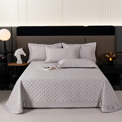 OL家纺  2023新款单品天丝纯色床盖 浅灰