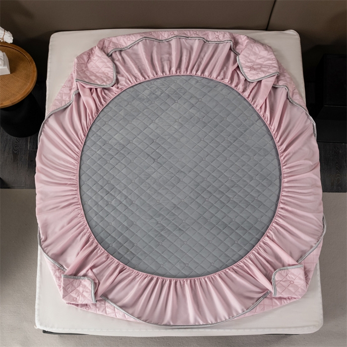 91家纺网 家纺一手货源 找家纺 OL家纺 2024新款单品天丝纯色床笠 粉色