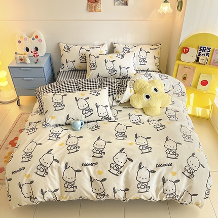 91家纺网 家纺一手货源 找家纺 （总）三朵 2024年全棉简单款三丽鸥系列四件套