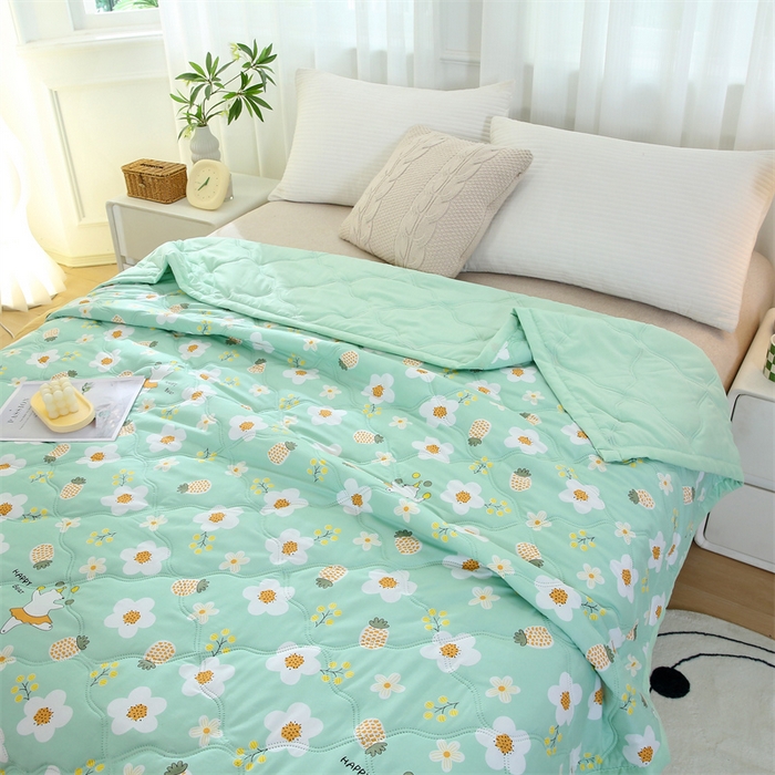 91家纺网 家纺一手货源 找家纺 爱派 2024直播爆款印花水洗棉夏被夏凉被空调被被子被芯 乐萌熊