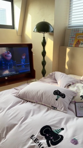 91家纺网 家纺一手货源 找家纺 柚子YOUTH 2024新款40支全棉水洗棉印+绣跑量款四件套 象牙塔