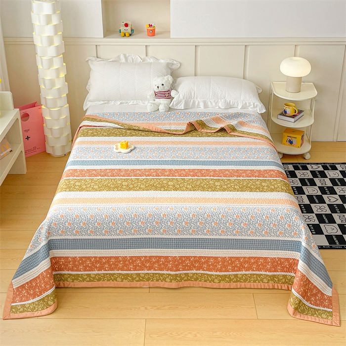 91家纺网 家纺一手货源 找家纺 OL家纺 2024新款单品天丝双面直角床盖 复古情怀