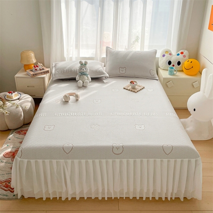 91家纺网 家纺一手货源 找家纺 （总）兄弟坊 2024新款韩版PE冰豆豆床裙款凉席