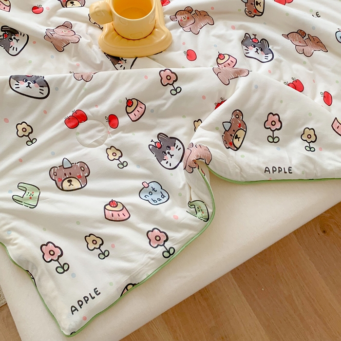 91家纺网 家纺一手货源 找家纺 澳萝拉 2024新款A类针织印花夏被 萌宠甜心