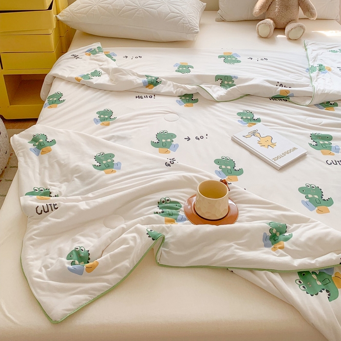 91家纺网 家纺一手货源 找家纺 澳萝拉 2024新款A类针织印花夏被 嗨迪诺