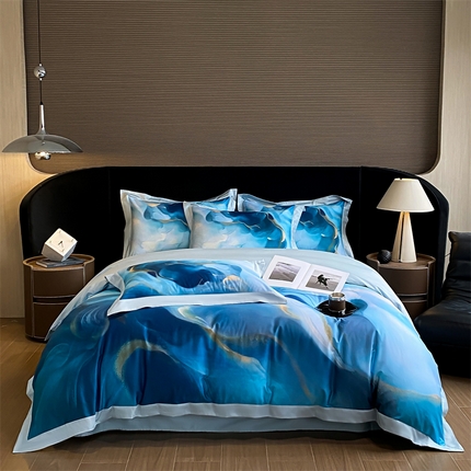 蓝米卡夫 2024新品-A类100支高端数码拼角款-辉煌系列 聆风漫阁-蓝