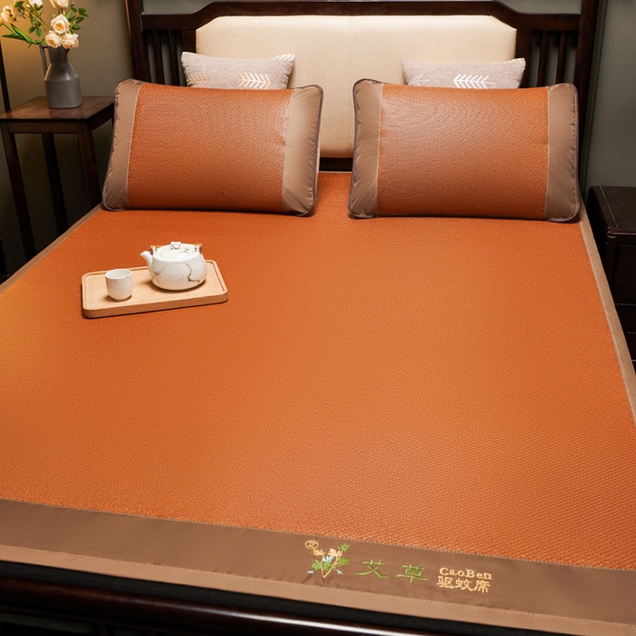 91家纺网 家纺一手货源 找家纺 （总）青雅席业 2025新款半包印尼藤艾草冰丝双面席