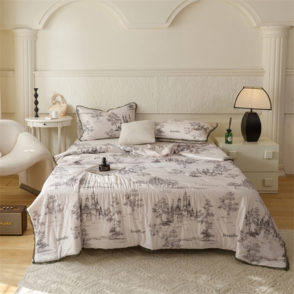 91家纺网 家纺一手货源 找家纺 （总）有货2024新款氨纶凉感丝印花夏被空调被