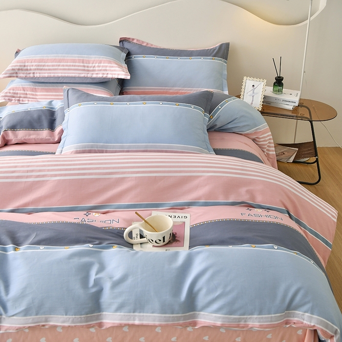 91家纺网 家纺一手货源 找家纺 珂博家纺 2024新款轻柔感全棉印花单全棉被套 午后奶茶