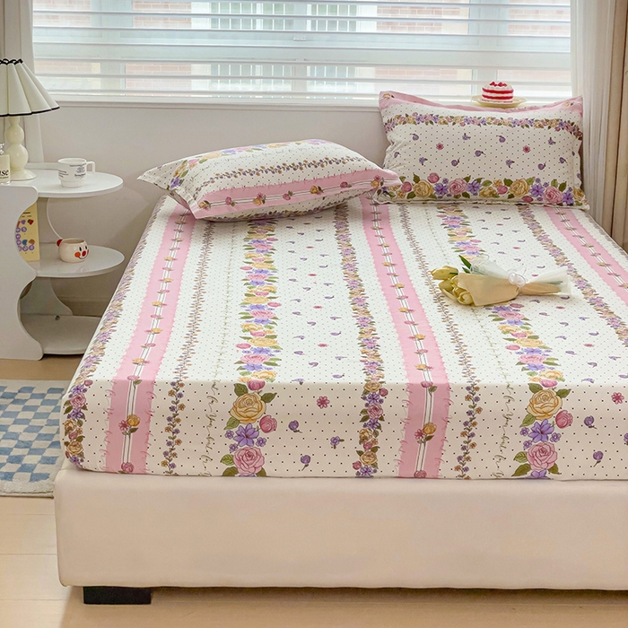 91家纺网 家纺一手货源 找家纺 好亿来家纺 2025新款亲肤磨毛单层床笠 晨慕间