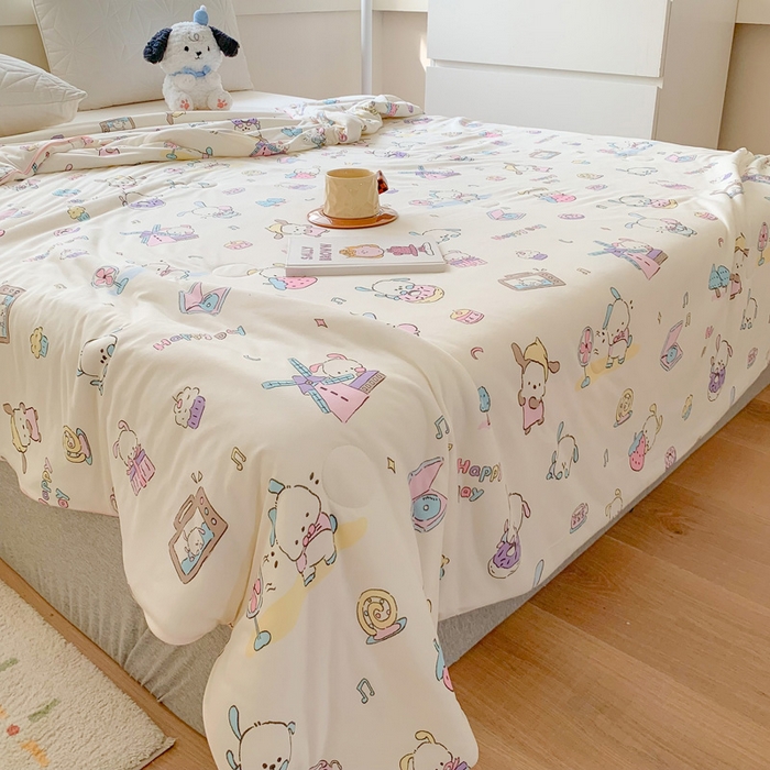 91家纺网 家纺一手货源 找家纺 澳萝拉 2024新款A类针织印花夏被 甜心大耳狗