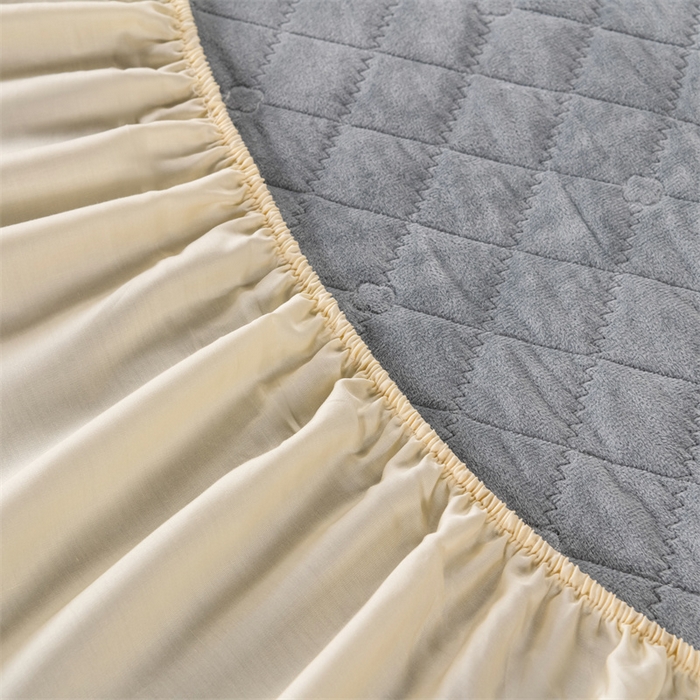 91家纺网 家纺一手货源 找家纺 OL家纺 2024新款单品天丝纯色床笠 米黄