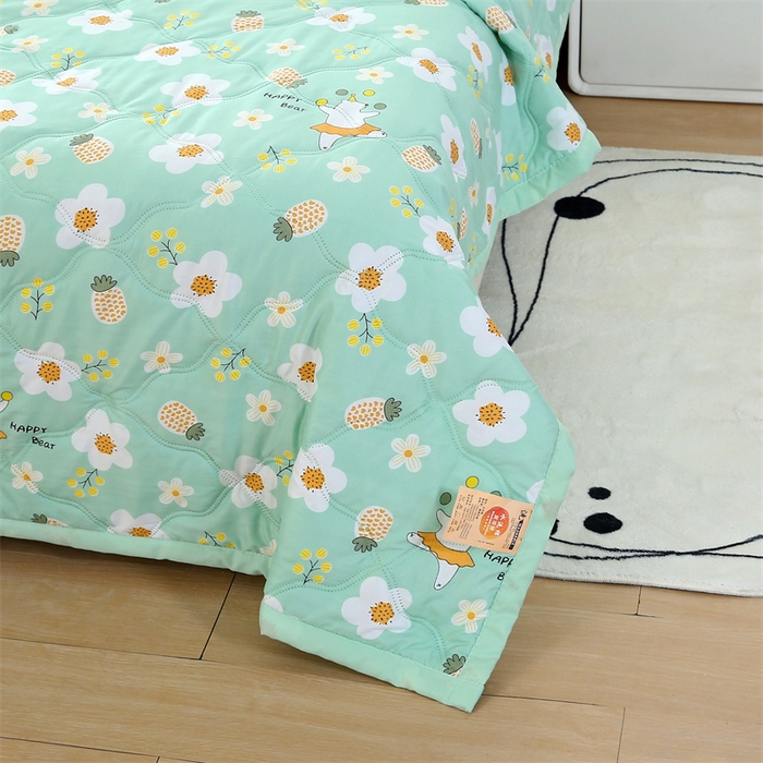 91家纺网 家纺一手货源 找家纺 爱派 2024直播爆款印花水洗棉夏被夏凉被空调被被子被芯 乐萌熊