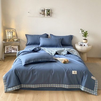 91家纺网 家纺一手货源 找家纺 （总）U被 2025新款色织水洗夏凉被四件套