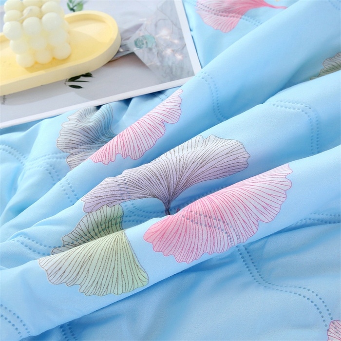 91家纺网 家纺一手货源 找家纺 爱派 2024直播爆款印花水洗棉夏被夏凉被空调被被子被芯 银杏