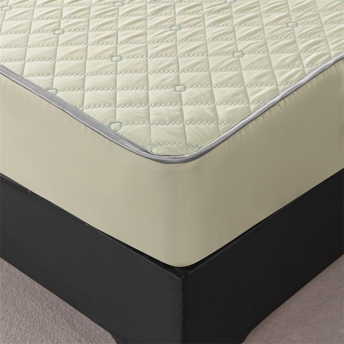 91家纺网 家纺一手货源 找家纺 OL家纺 2024新款单品天丝纯色床笠 浅绿