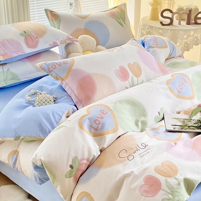 91家纺网 家纺一手货源 找家纺 珂博家纺 2024新款轻柔感全棉印花纯棉四件套 花晨月夕