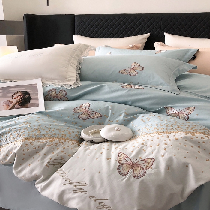 91家纺网 家纺一手货源 找家纺 2024春夏优雅刺绣—蝴蝶莎拉 蝴蝶莎拉绿