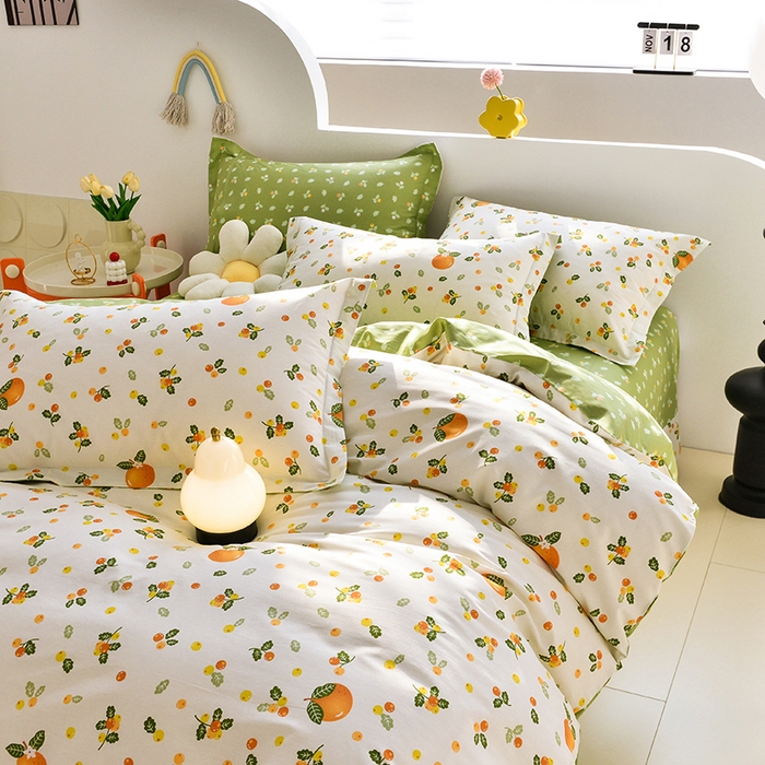 91家纺网 家纺一手货源 找家纺 登登 2024新款直播爆款清新风纯棉全棉三四件套 春日旅途