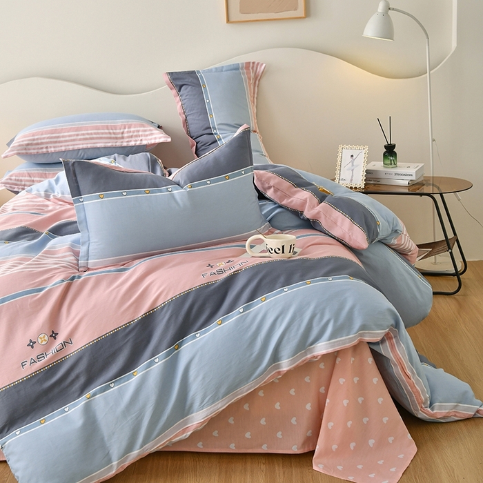 91家纺网 家纺一手货源 找家纺 珂博家纺 2024新款轻柔感全棉印花单全棉被套 午后奶茶