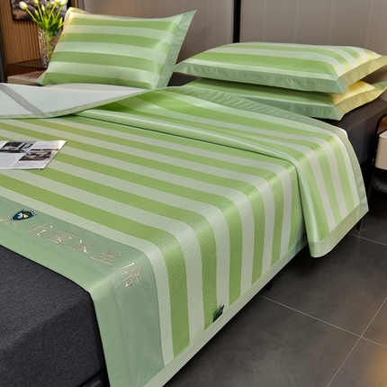 91家纺网 家纺一手货源 找家纺 （总）简一 2024新款A类经典条纹抗菌冰丝席