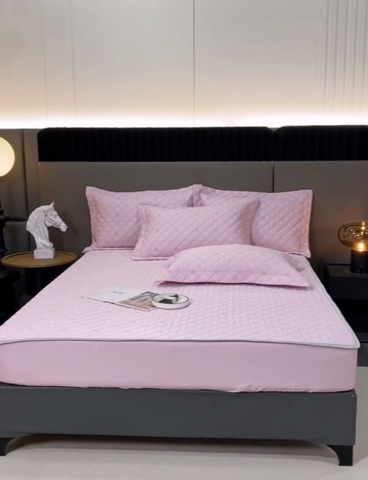 91家纺网 家纺一手货源 找家纺 OL家纺 2024新款单品天丝纯色床笠 粉色