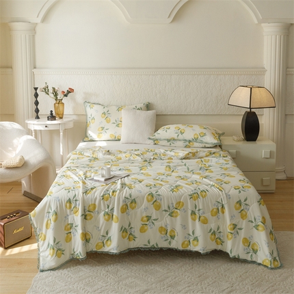 91家纺网 家纺一手货源 找家纺 有货2024新款氨纶凉感丝印花夏被空调被 每日C