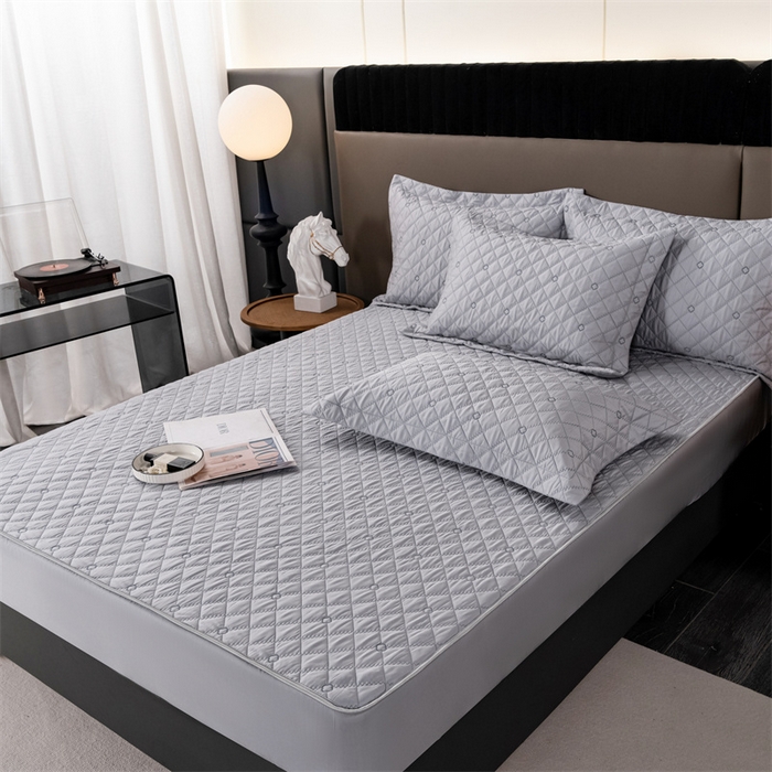 91家纺网 家纺一手货源 找家纺 OL家纺 2024新款单品天丝纯色床笠 灰色