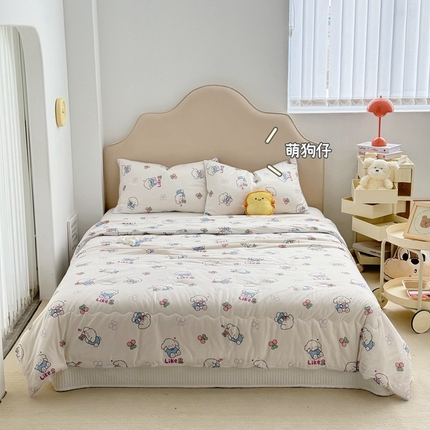 91家纺网 家纺一手货源 找家纺 芯氧 2024新款针织抗菌大豆夏被 萌狗仔