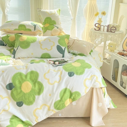 珂博家纺 2024新款轻柔感全棉印花单品四件套系列-单床单单床笠 春色满园