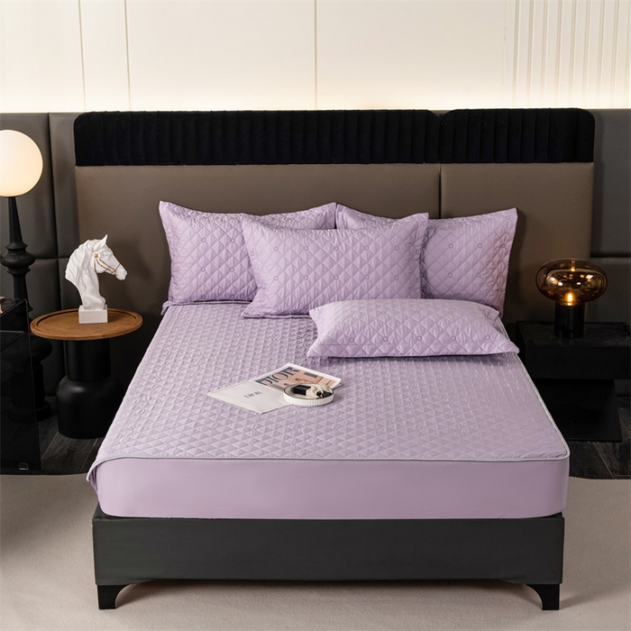 91家纺网 家纺一手货源 找家纺 OL家纺 2024新款单品天丝纯色床笠 紫色