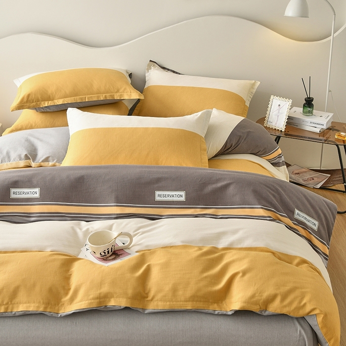 91家纺网 家纺一手货源 找家纺 珂博家纺 2024新款轻柔感全棉印花纯棉四件套 泰晤士灰