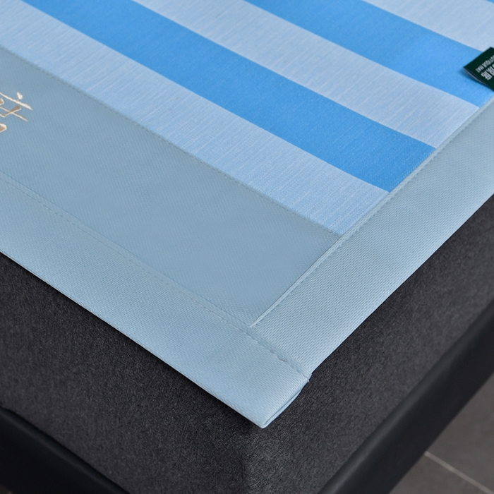 91家纺网 家纺一手货源 找家纺 简一 2024新款A类经典条纹抗菌冰丝席 钴蓝床单款