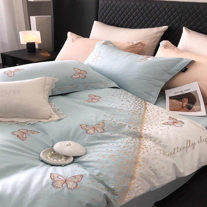 91家纺网 家纺一手货源 找家纺 2024春夏优雅刺绣—蝴蝶莎拉 蝴蝶莎拉绿