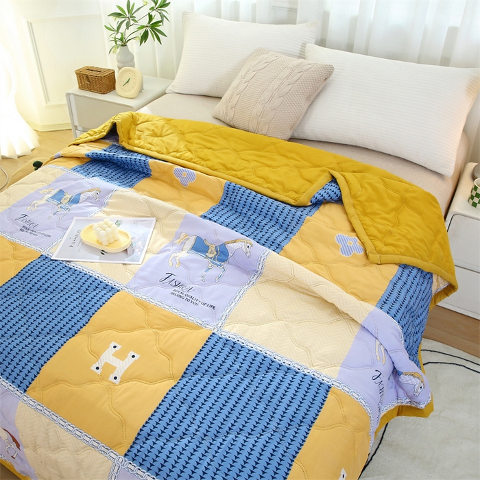 91家纺网 家纺一手货源 找家纺 爱派 2024直播爆款印花水洗棉夏被夏凉被空调被被子被芯 马德里