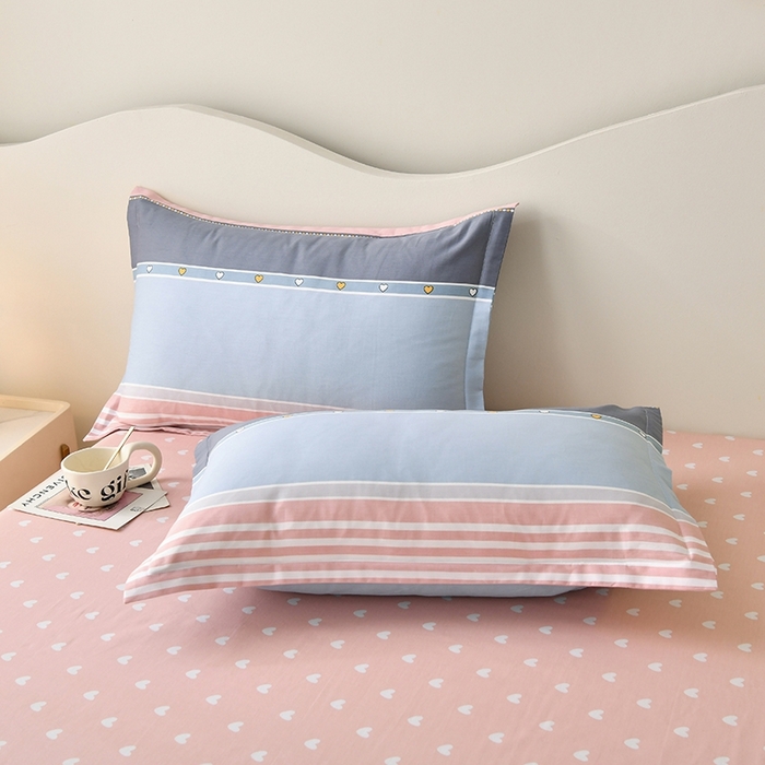 91家纺网 家纺一手货源 找家纺 珂博家纺 2024新款轻柔感全棉印花单品四件套系列-单枕套 午后奶茶