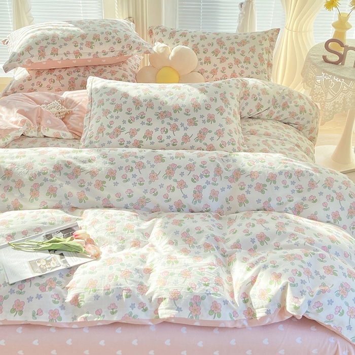 91家纺网 家纺一手货源 找家纺 珂博家纺 2024新款轻柔感全棉印花单全棉被套 世外桃源