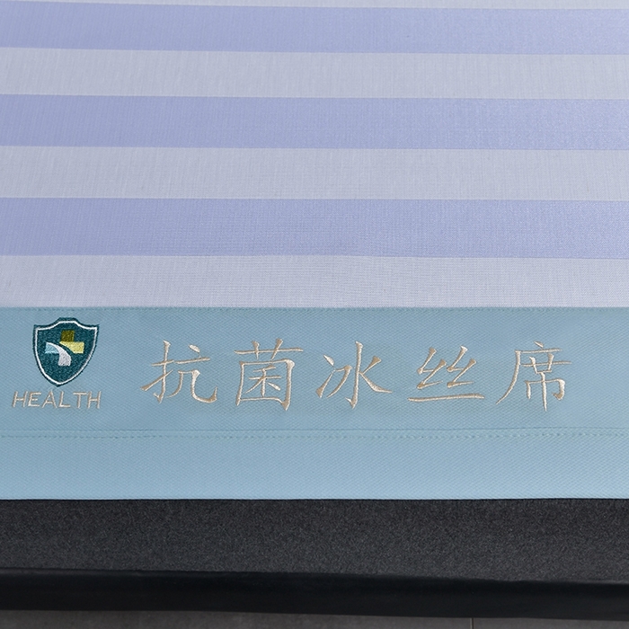 91家纺网 家纺一手货源 找家纺 简一 2024新款A类经典条纹抗菌冰丝席 浅紫床单款