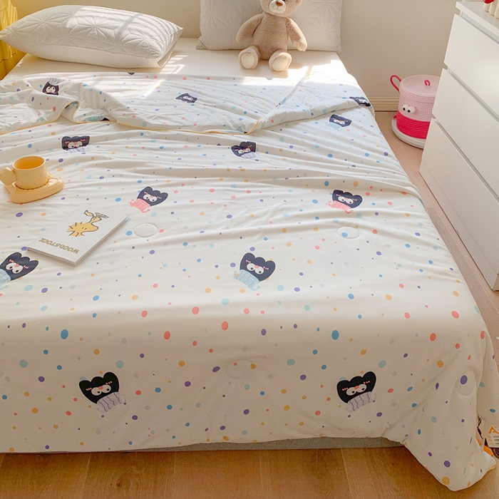 91家纺网 家纺一手货源 找家纺 澳萝拉 2024新款A类针织印花夏被 奇趣豆