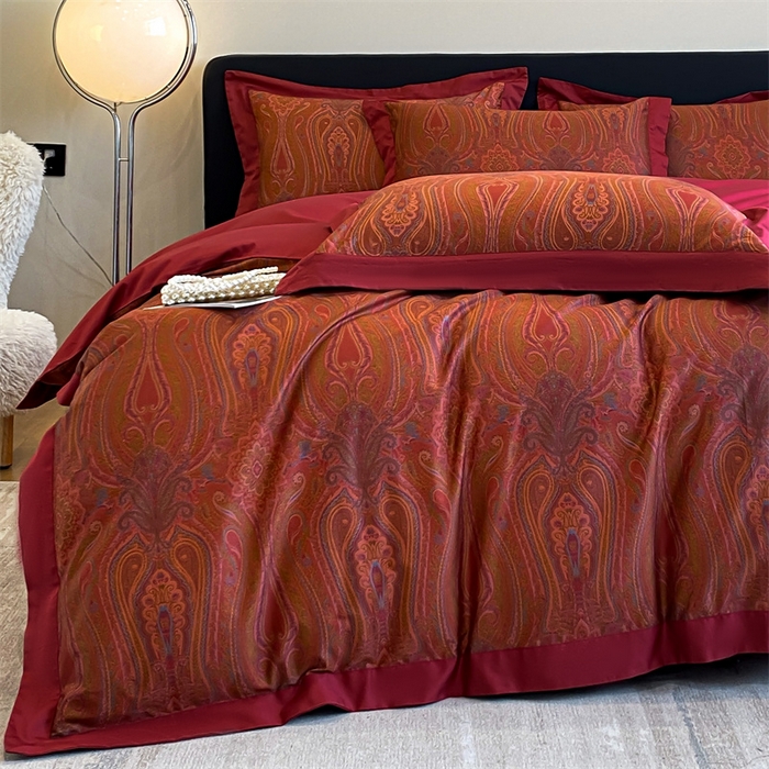 91家纺网 家纺一手货源 找家纺 蓝米卡夫 2024新品-A类100支全棉活性数码拼角款-艾芙琳系列 奥克兰