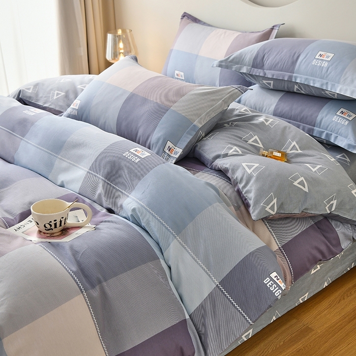 91家纺网 家纺一手货源 找家纺 珂博家纺 2024新款轻柔感全棉印花单品四件套系列-单床单单床笠 蓝调爵士