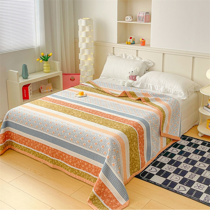 91家纺网 家纺一手货源 找家纺 OL家纺 2024新款单品天丝双面直角床盖 复古情怀