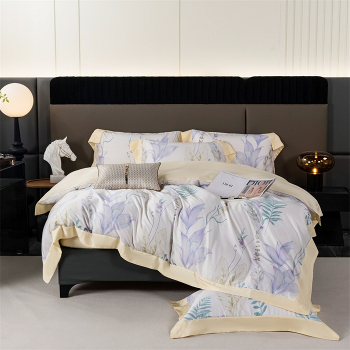 91家纺网 家纺一手货源 找家纺 OL家纺 2024新款天丝四件套 曼枝-白