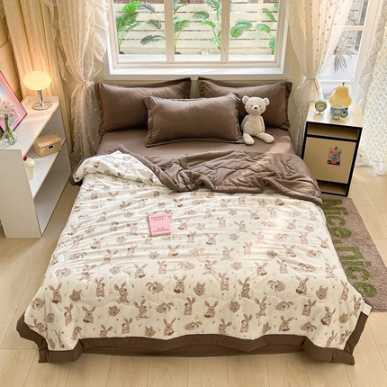 91家纺网 家纺一手货源 找家纺 （总）U被 2025新款水洗双层纱夏凉被子被芯