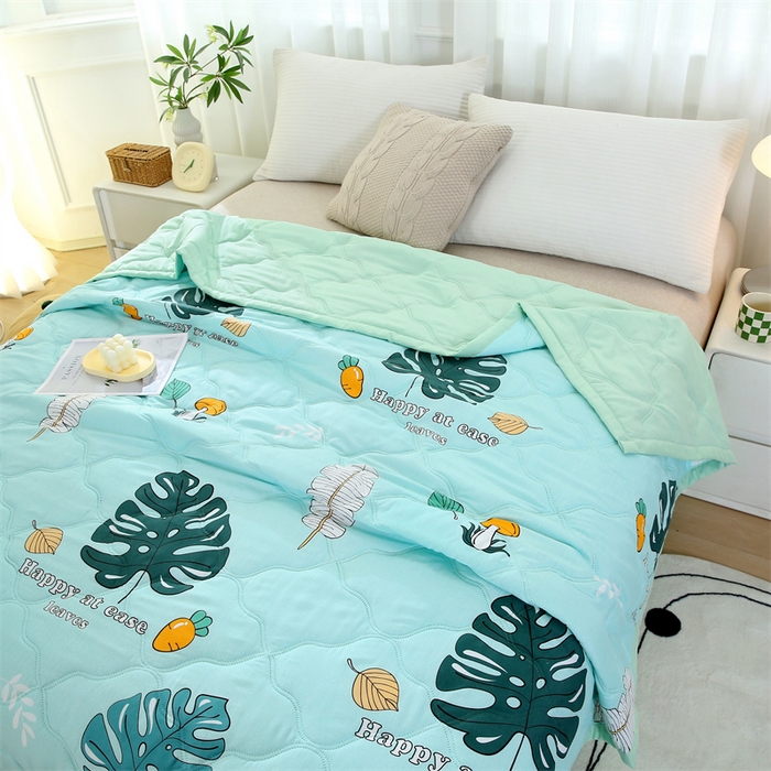 91家纺网 家纺一手货源 找家纺 爱派 2024直播爆款印花水洗棉夏被夏凉被空调被被子被芯 快乐生活