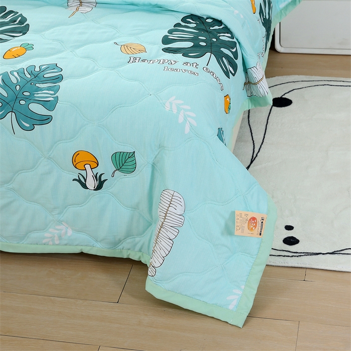 91家纺网 家纺一手货源 找家纺 爱派 2024直播爆款印花水洗棉夏被夏凉被空调被被子被芯 快乐生活