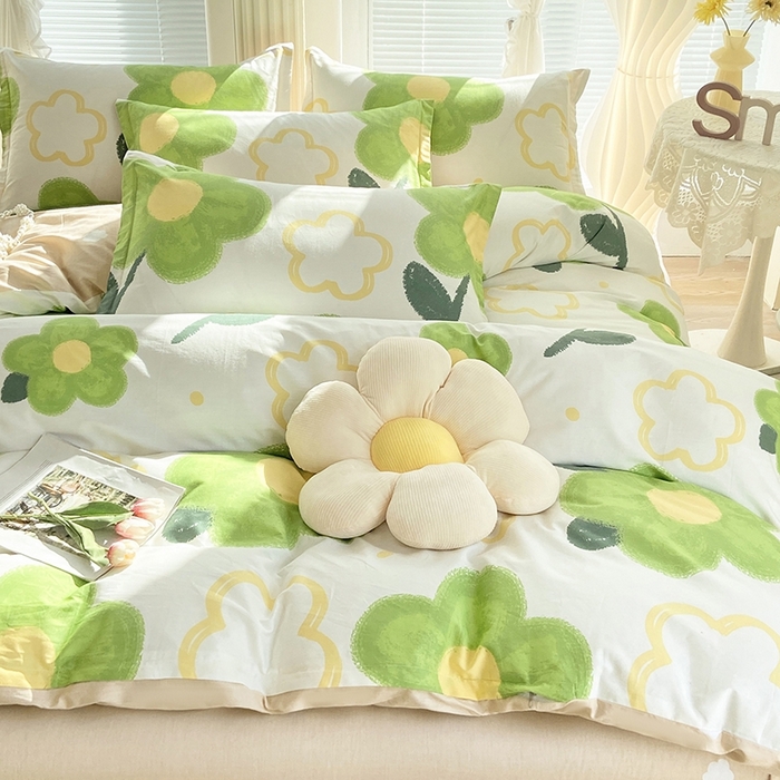 91家纺网 家纺一手货源 找家纺 珂博家纺 2024新款轻柔感全棉印花单品四件套系列-单床单单床笠 春色满园